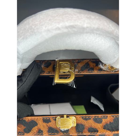 Brandon Blackwood Slim Trunk in Leopard Ponyhair with Brass Hardware - Picture 13 of 15